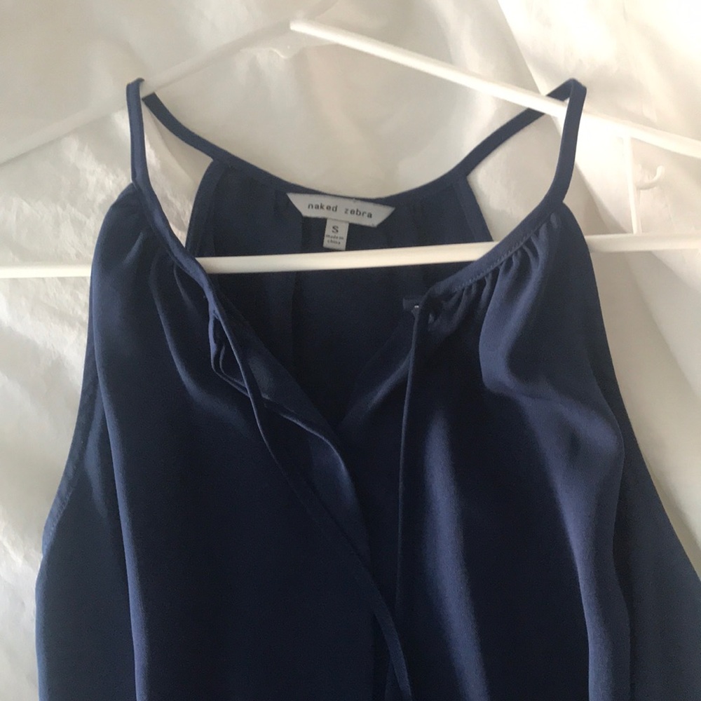 Naked Zebra Navy Blue Tank